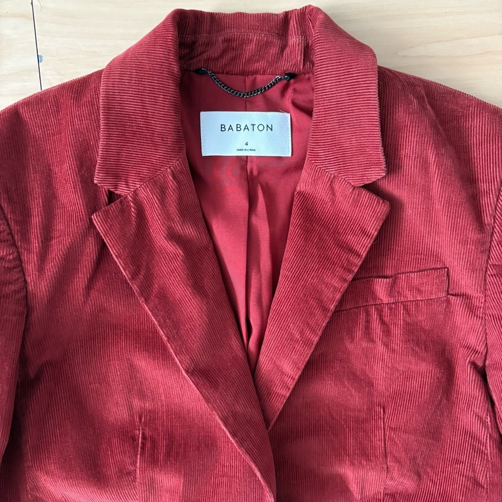 Babaton Rust Corduroy Blazer Women’s Size 4 Aritzia Jacket - Picture 11 of 14